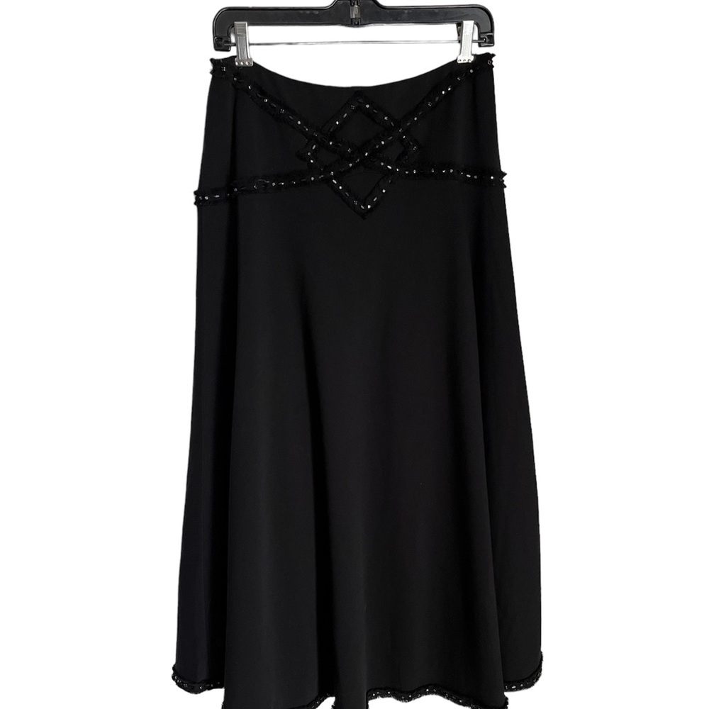 BLACK BEADED A-LINE SKIRT